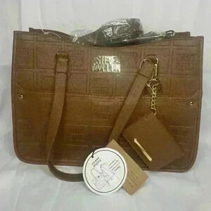 Steve Madden 3 Piece travel tote set 2 purses and wallet in color brown mocha